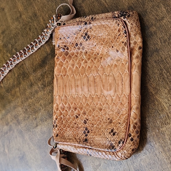 Ambre Babzoe Genuine Python Snakeskin Purse - Picture 2 of 12